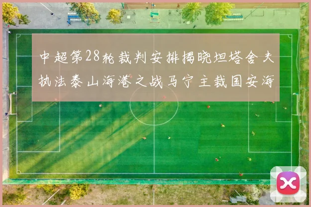 中超第28轮裁判安排揭晓坦塔舍夫执法泰山海港之战马宁主裁国安海牛对决